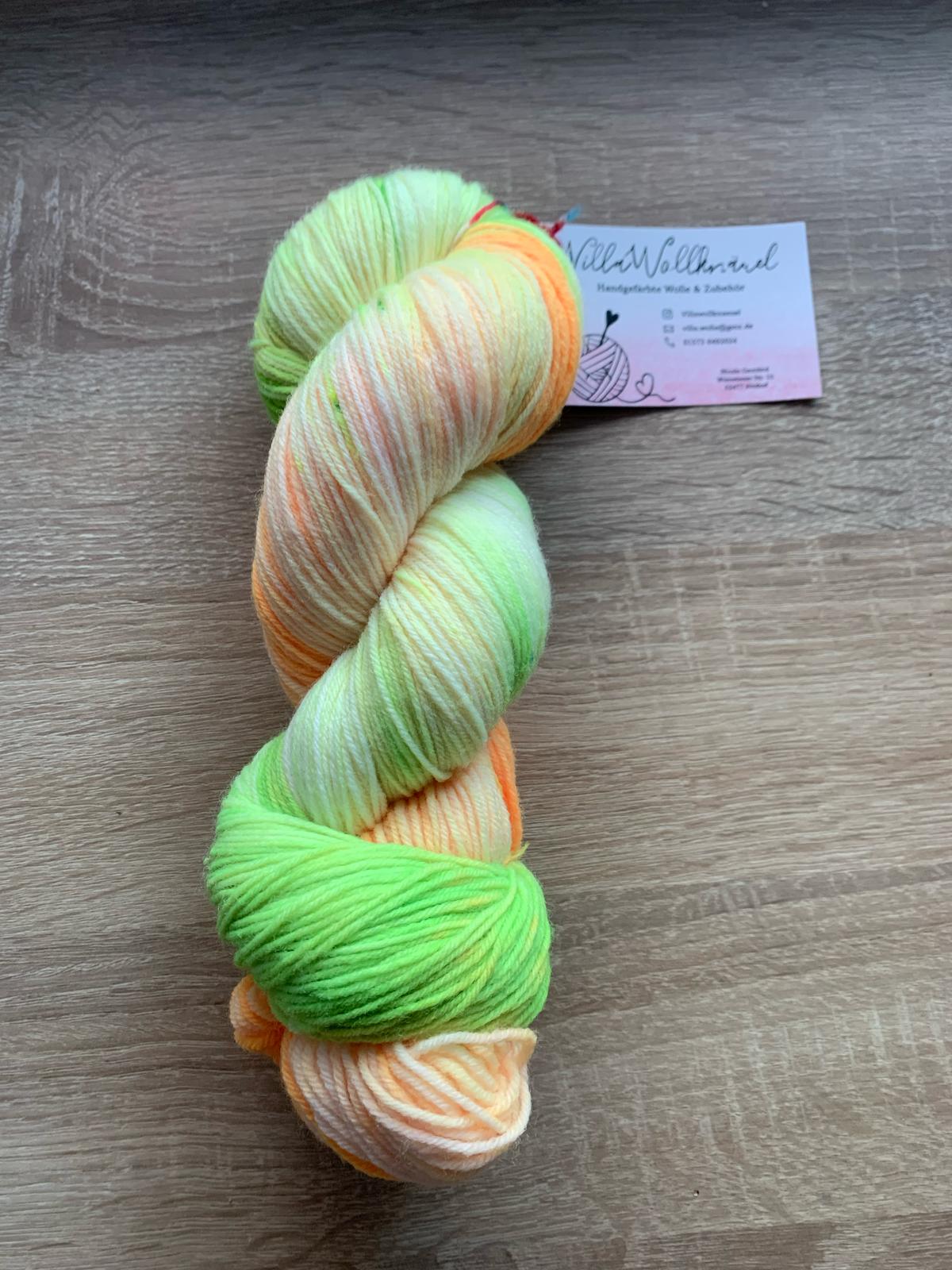 Neonblume, Merino extrafeine Schurwolle, handgefärbt