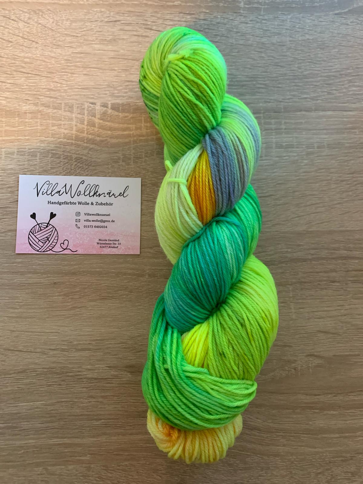 Neonwald, Merino extrafeine Schurwolle, handgefärbt