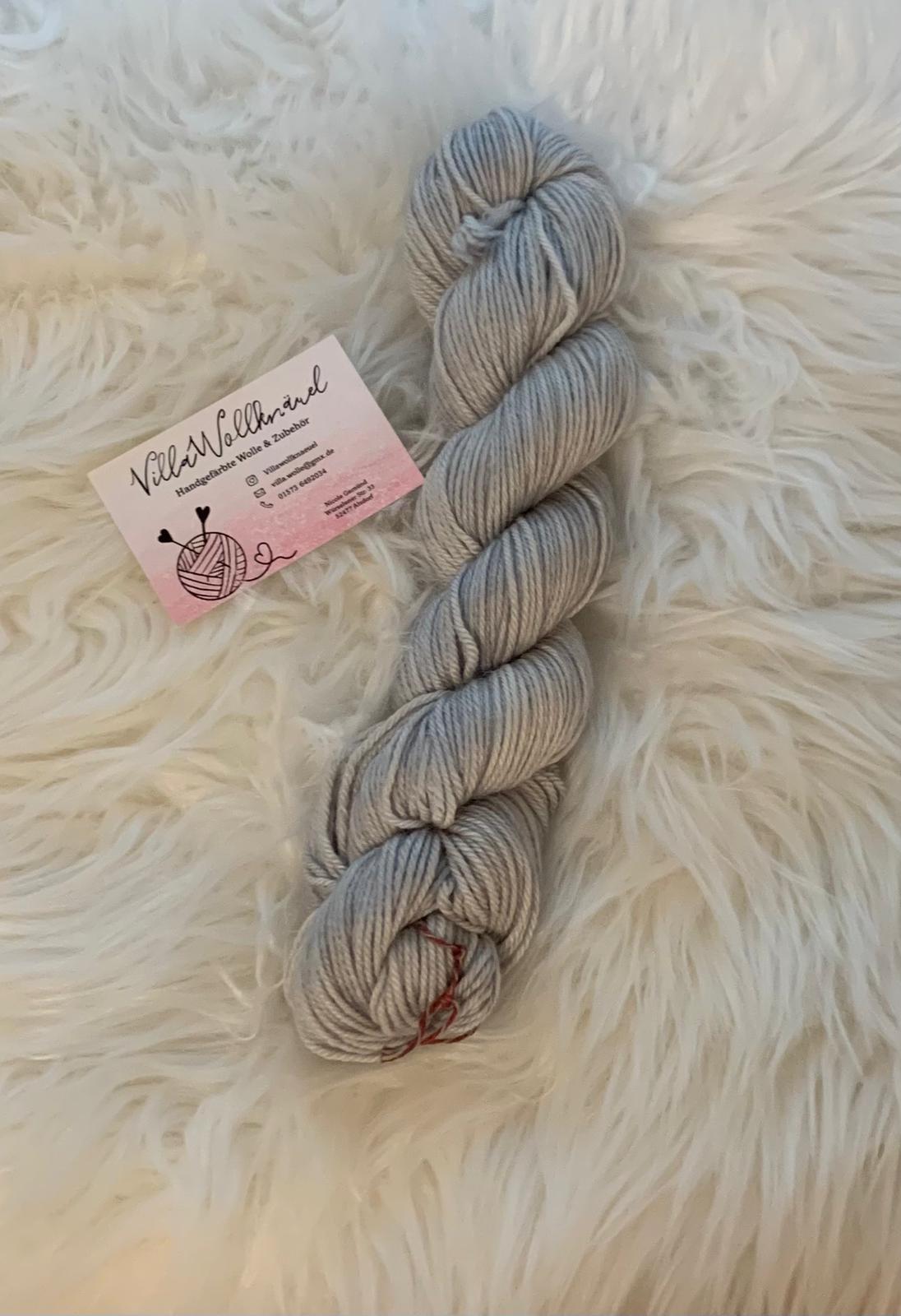 Weiche Wolke, grau, DK, handgefärbt, Kaschmir, Seide, Alpaka