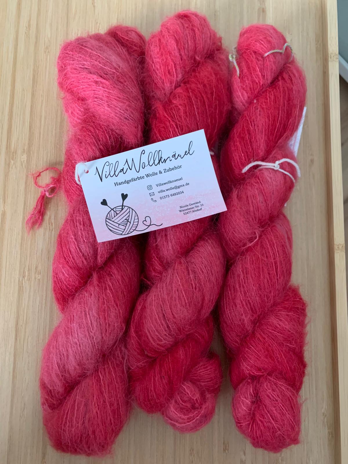 Baby Suri Alpaka, Maulbeerseide, rot, Flausch