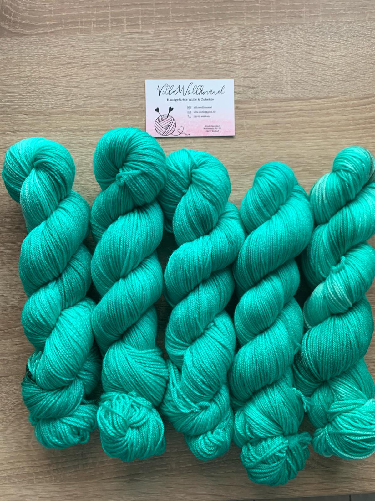 Merino, Froschteich, handgefärbt