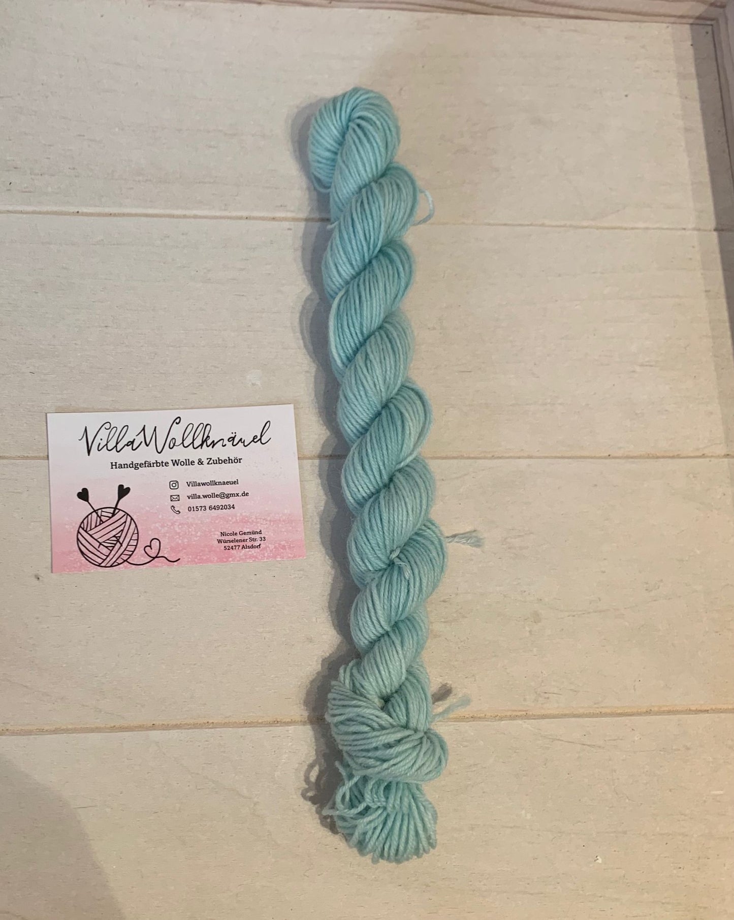 Mini Strang, handgefärbt, blau