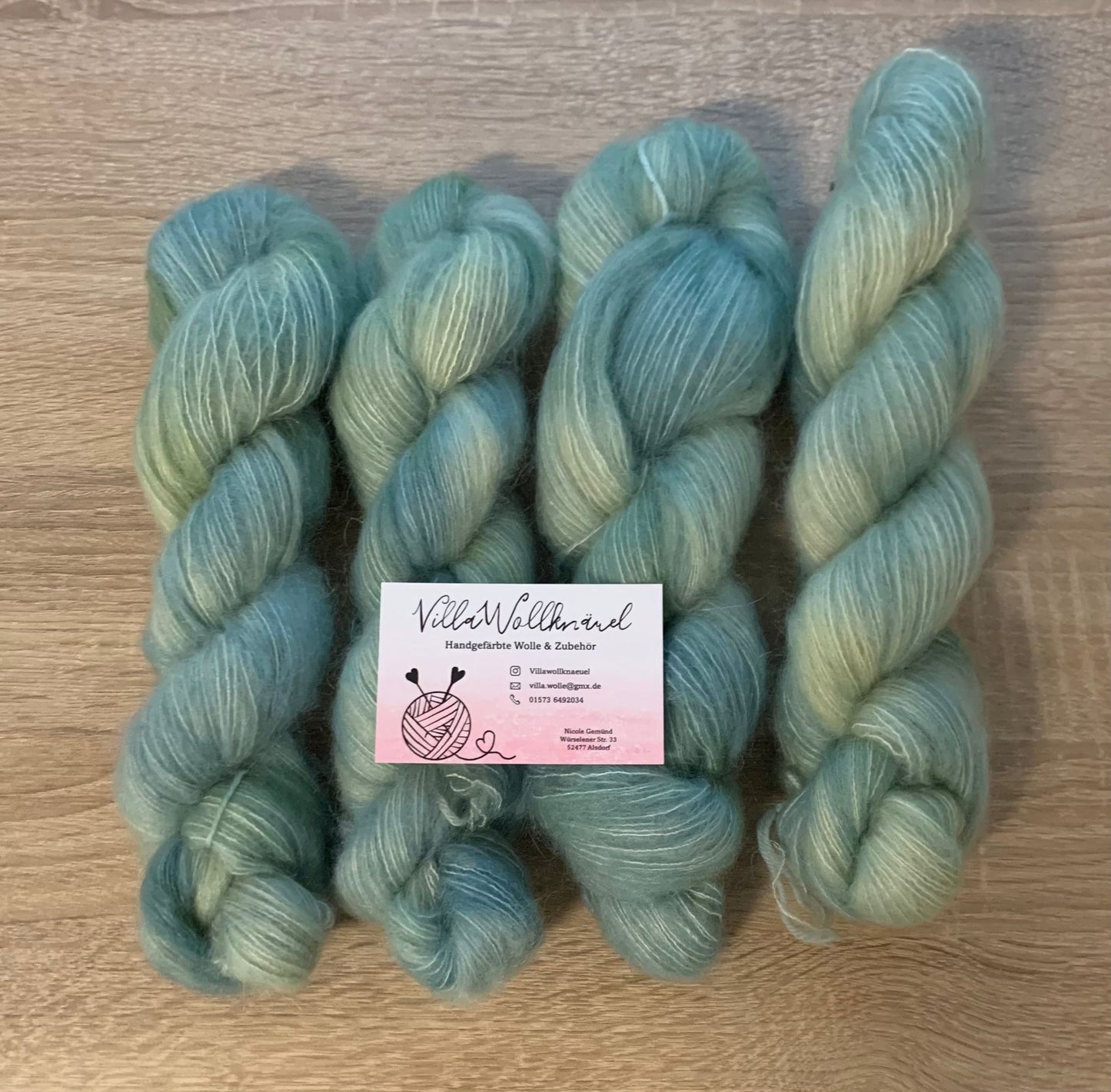 Mohair, Seide, handgefärbt