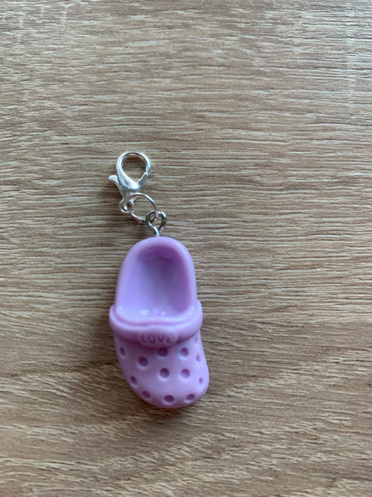 Fortschrittsmarker, Schuh lila, Handarbeit