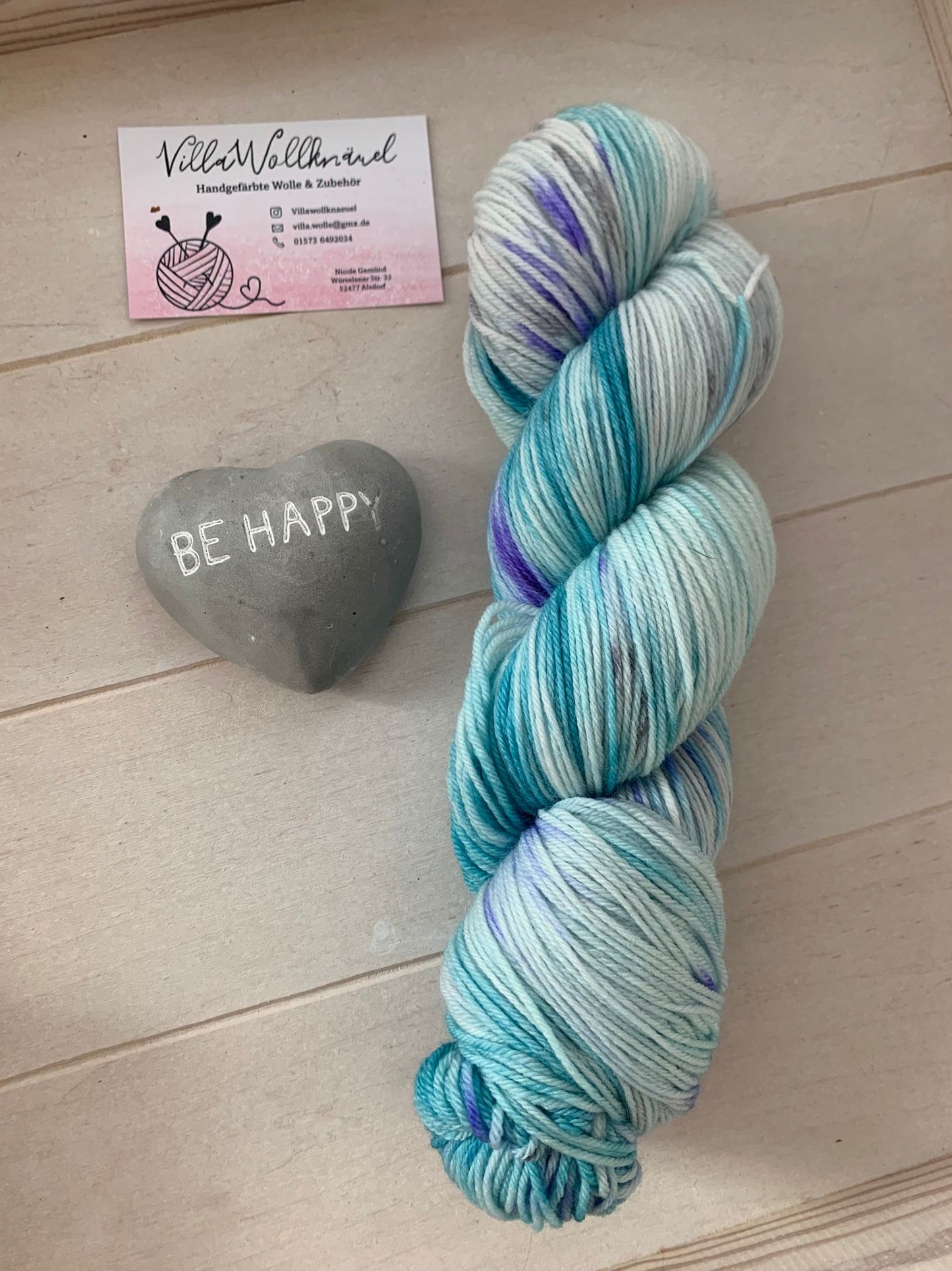 Sehnsuch nach Meer, Merino extrafine, Sockenwolle handgefärbt