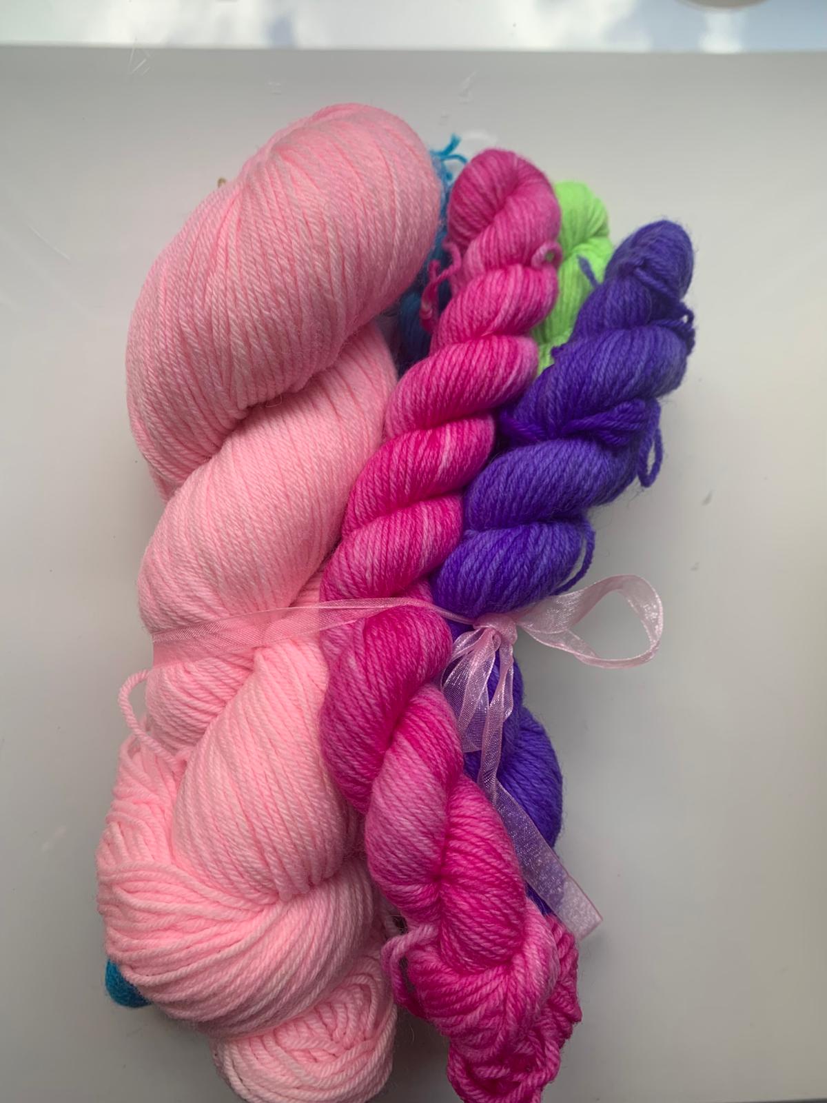 XXL Socken-Set, rosa, handgefärbte Wolle, stricken