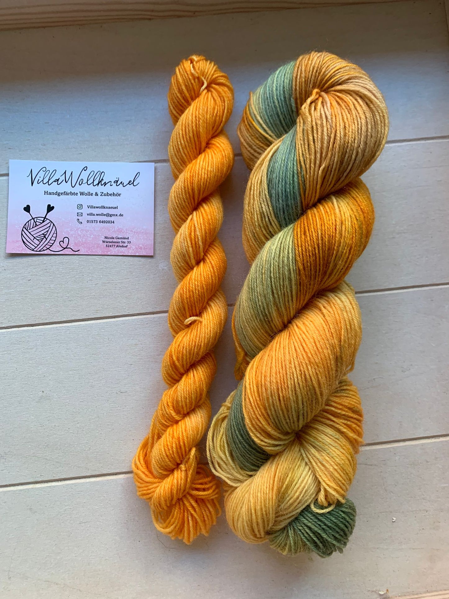 Sock-Set, orange, Herbst, handgefärbte Wolle