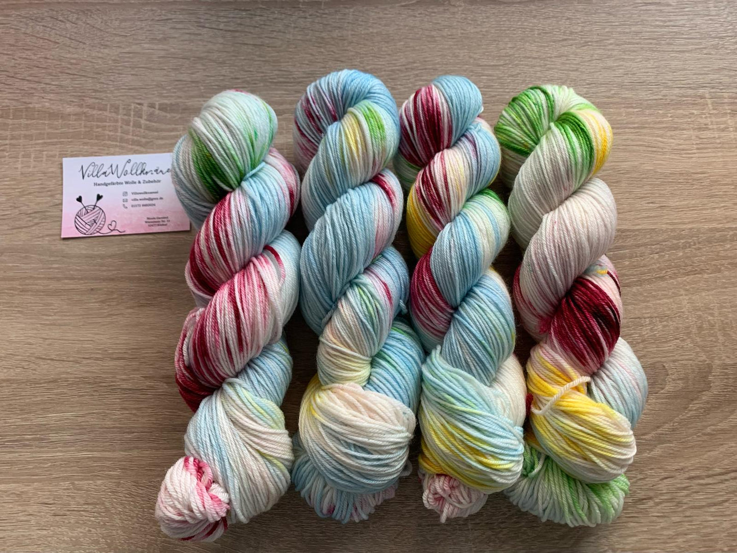 Sommertag, Merino extrafeine Schurwolle, Polyamid, handgefärbt