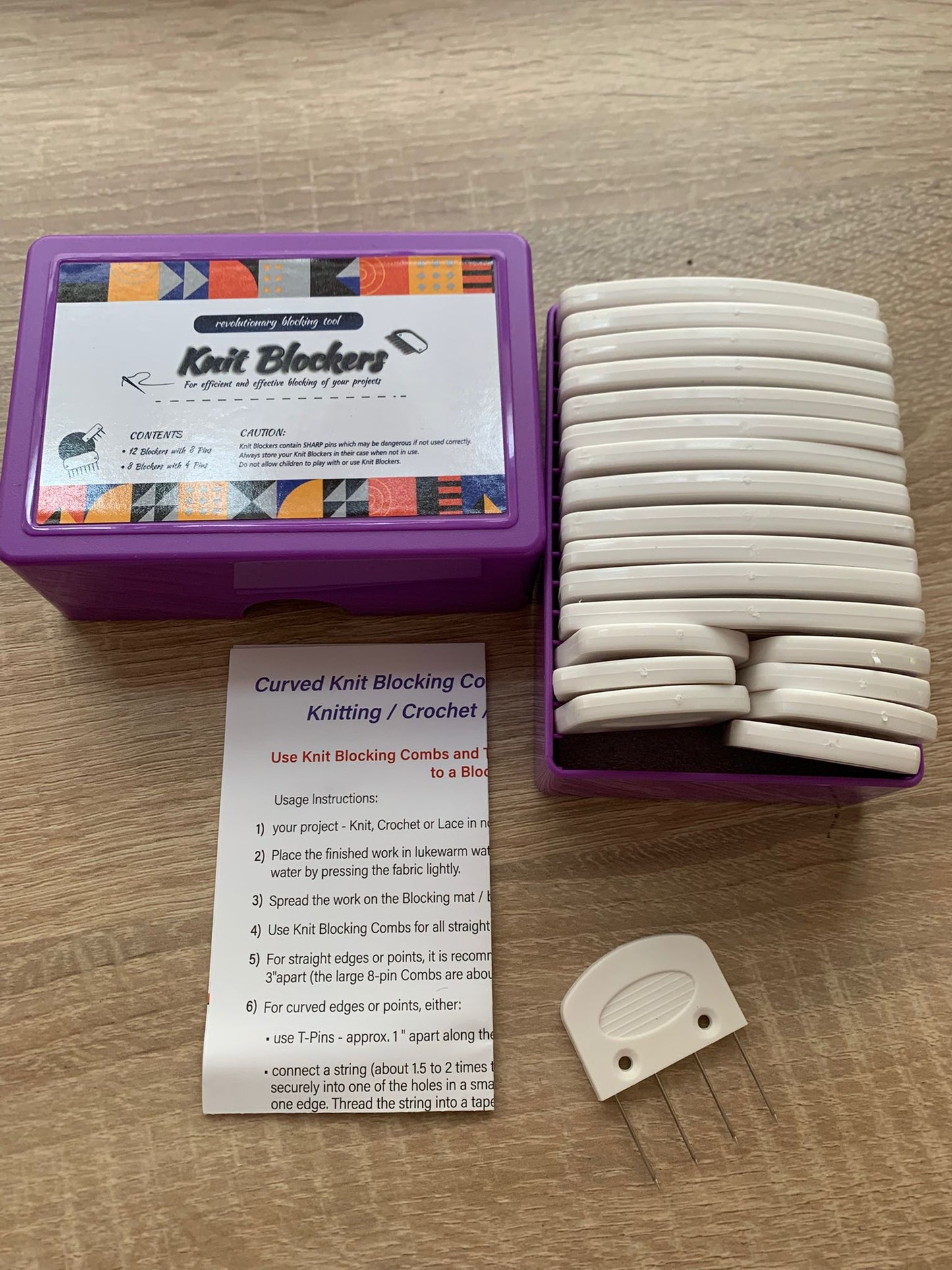 Spannkämme, Knit-Blockers, Zubehör, Spannen der Handarbeit