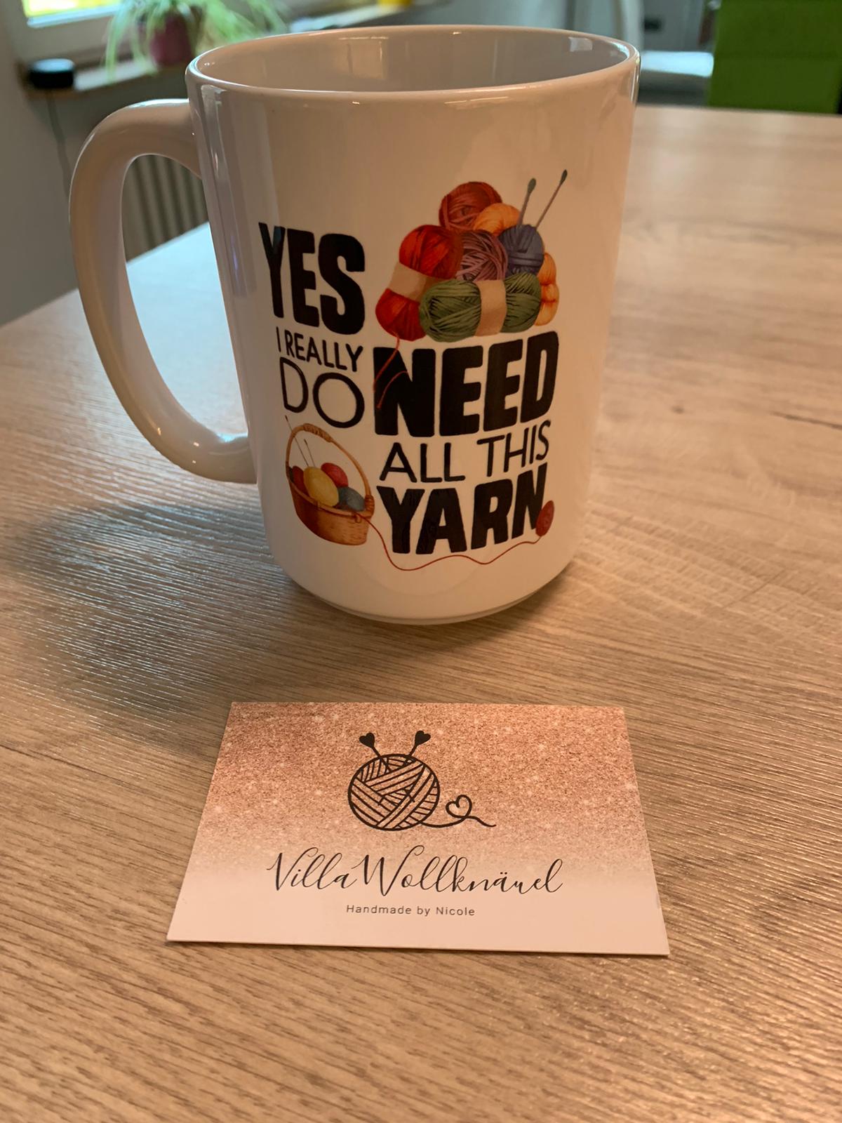 Tasse, XL, Kaffee, Tee, Stricken, Zubehör