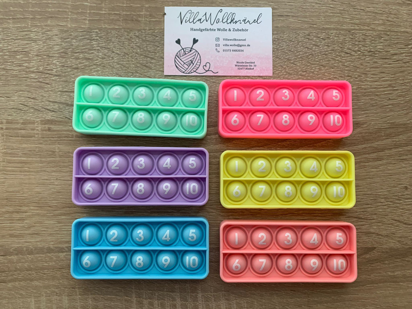 Reihenzähler für unterwegs, Zubehör, Handarbeit, pastell, Pop It