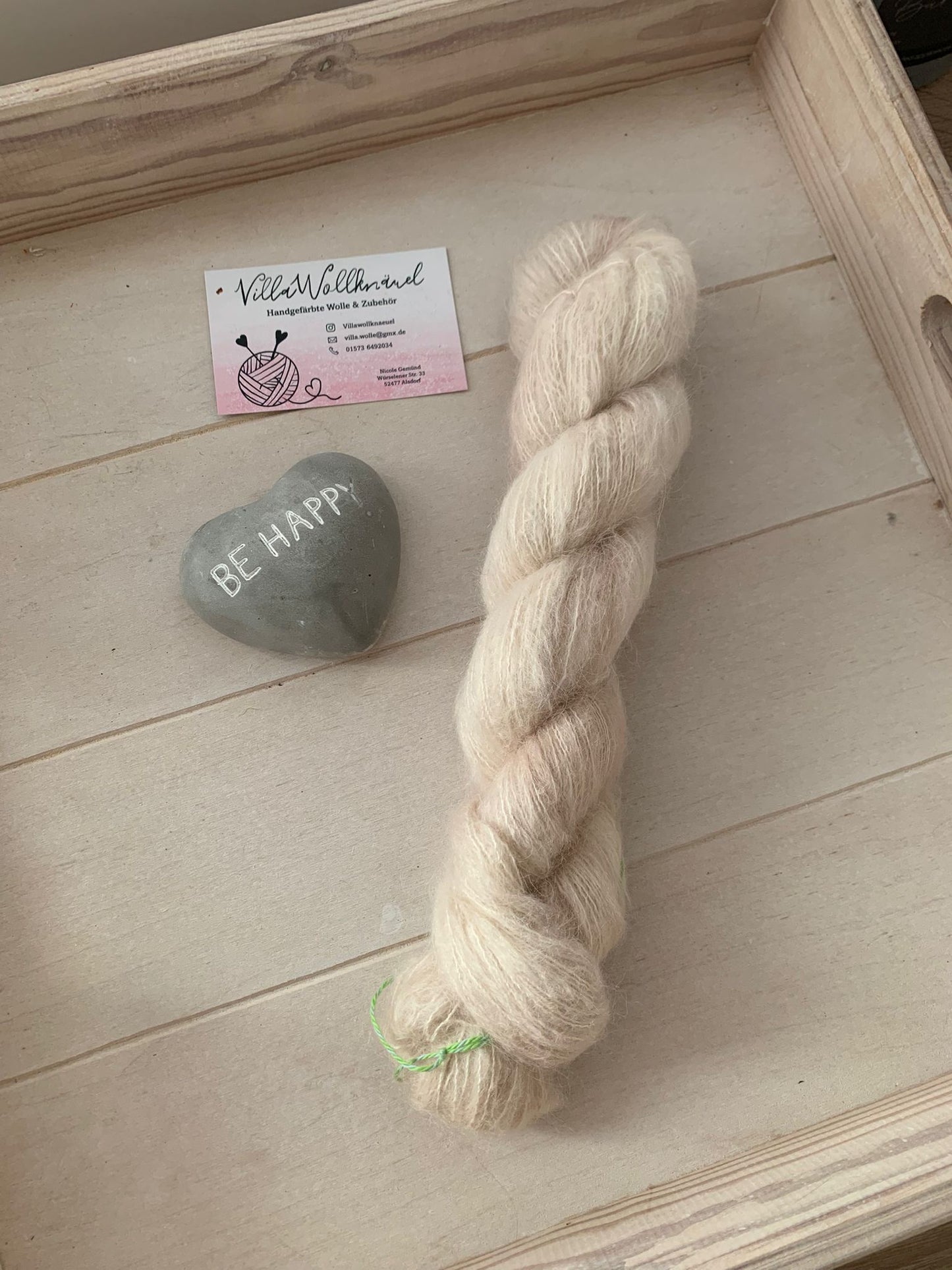 Baby Suri Alpaka, Maulbeerseide, Cafe au Lait, handgefärbt