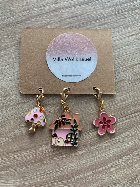 Fortschrittsmarker, Handarbeit, rosa, Haus, Pilz, Blume