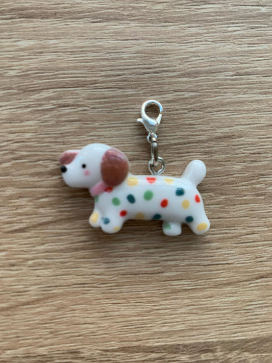 Fortschrittsmarker Hund, Handarbeit, weiß