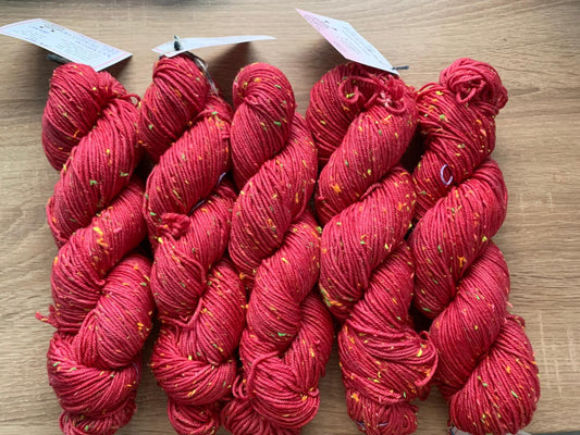 Neon Neps, DK, handgefärbt, dunkel rot