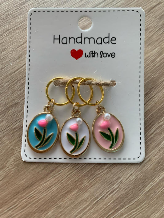 Maschenmarkierer, Blumen, Handarbeit