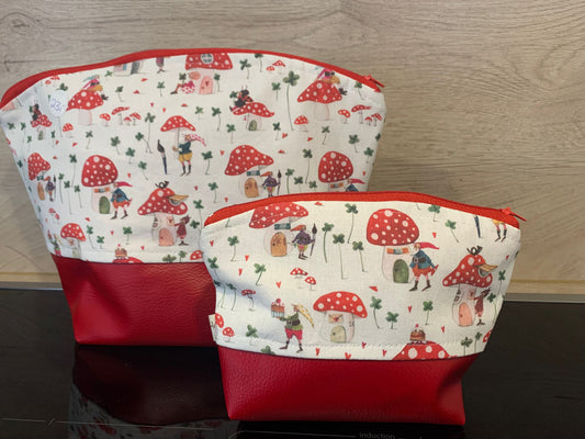 Projekttasche, Acufactum, Handarbeit, Taschenset, Pilze, Kunstleder