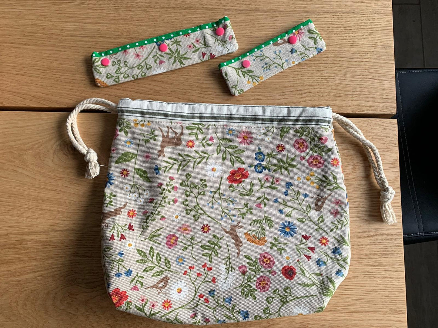Projekttasche XL, Handarbeit, genähte Tasche, Zubehör , Stricken