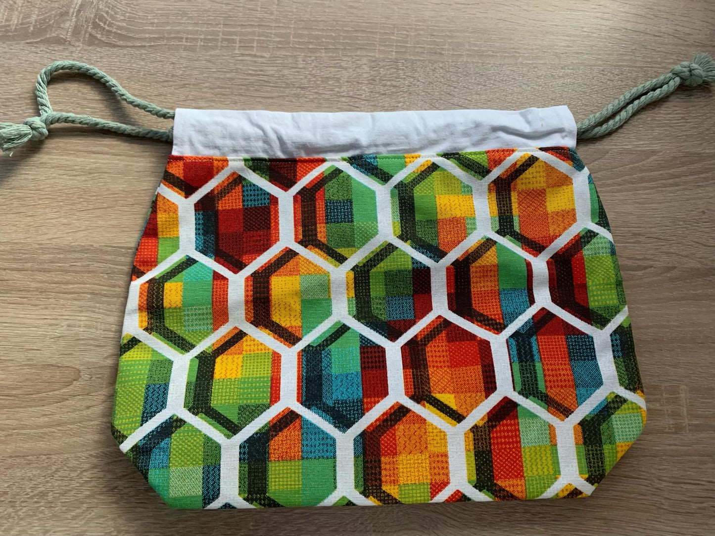Große Projekttasche, Handarbeit, Zubehör, bunt, geometrisches Muster