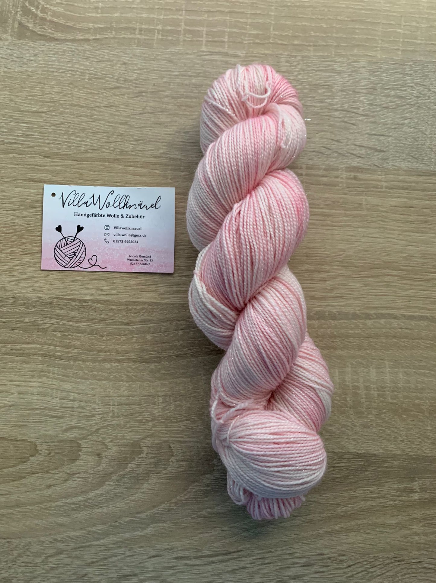 Merino Glitzerwolle,  rosa