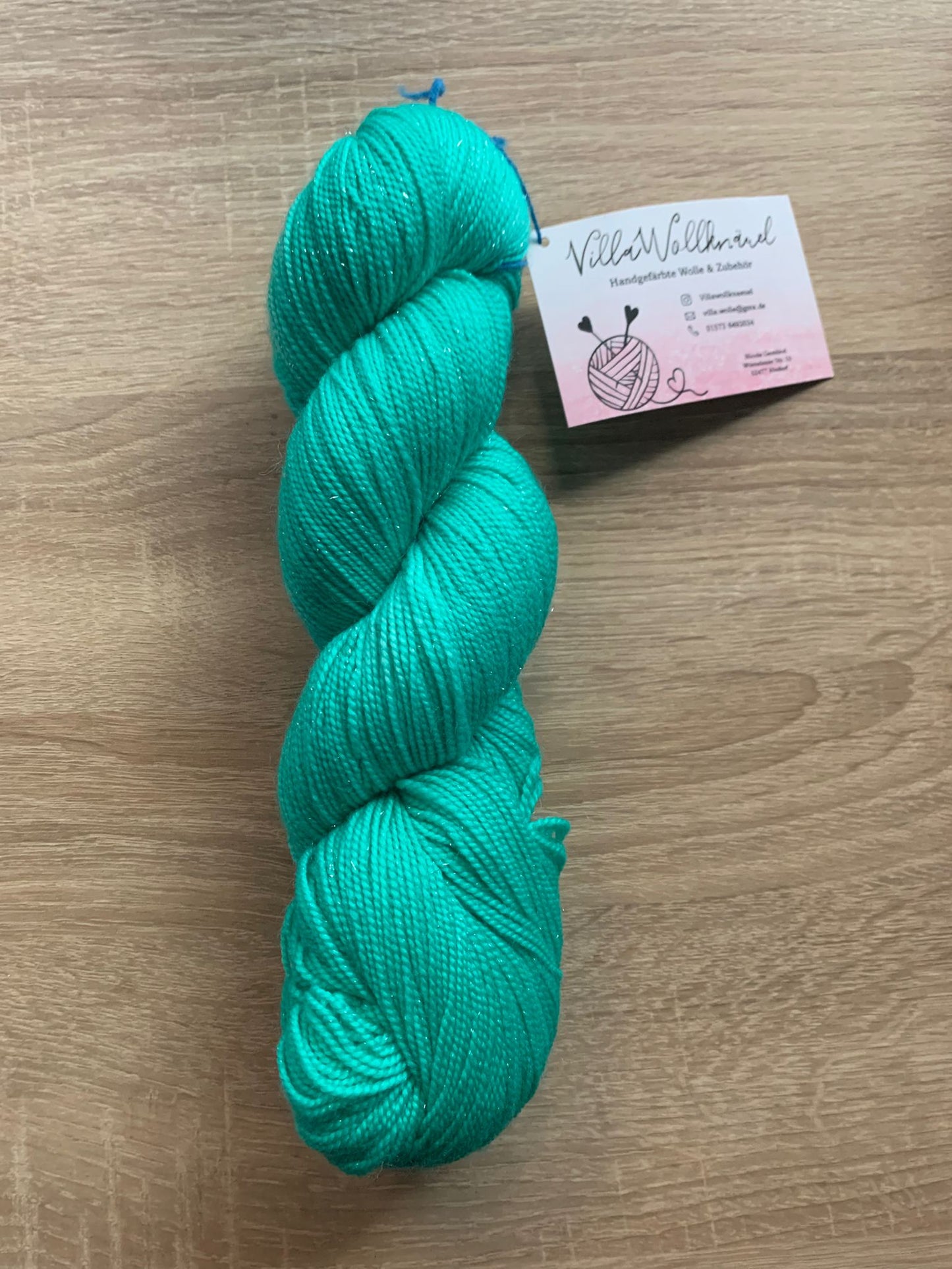 Glitzerwolle, grün, Merino