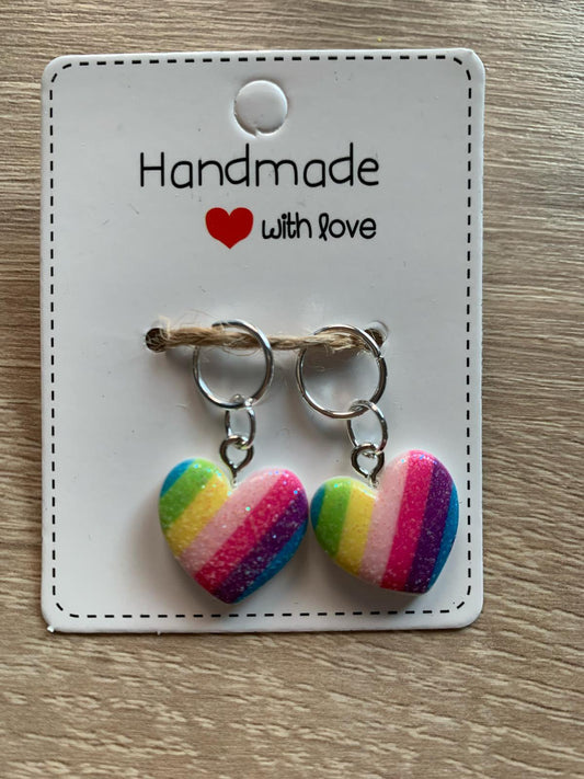 Maschenmarkierer Herz, Handarbeit, bunt