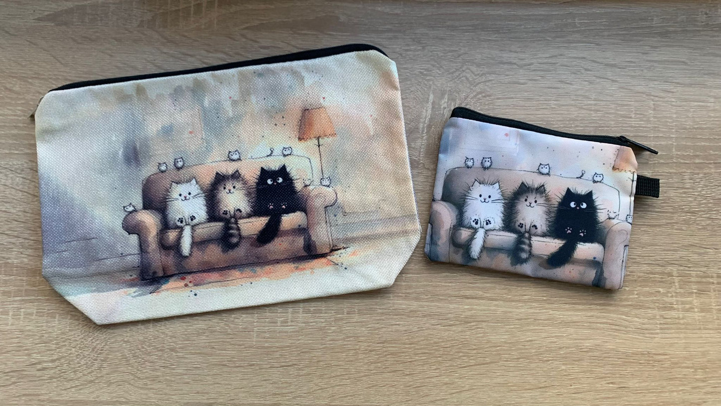 Projekttasche Katzen, Sockentasche, Zubehör