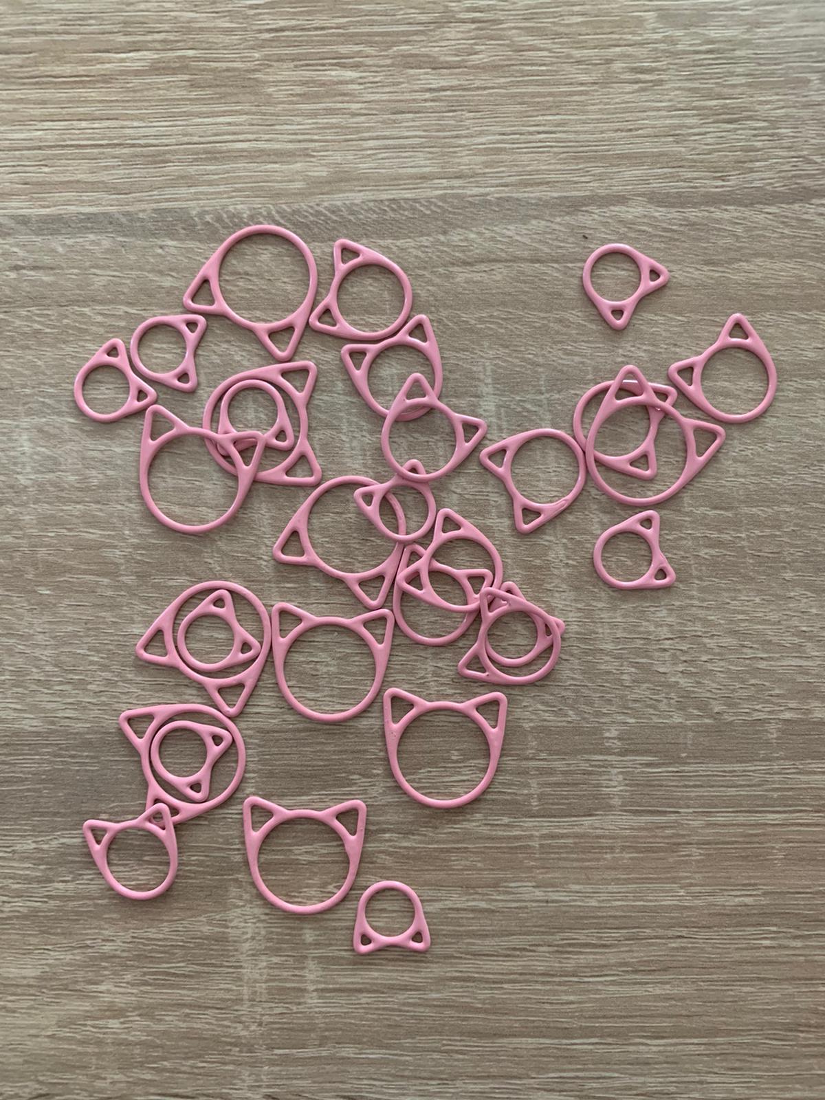 Maschenmarkierer, Set, Katzenkopf, Handarbeit