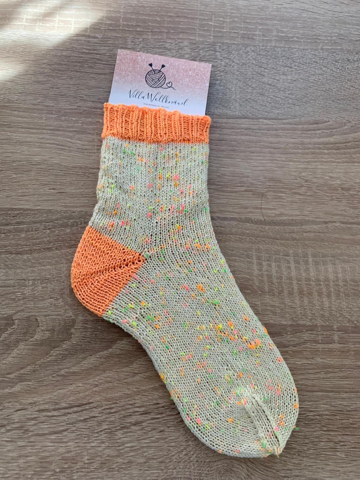 Sock-Set, Neon Donegal orange, handgefärbt