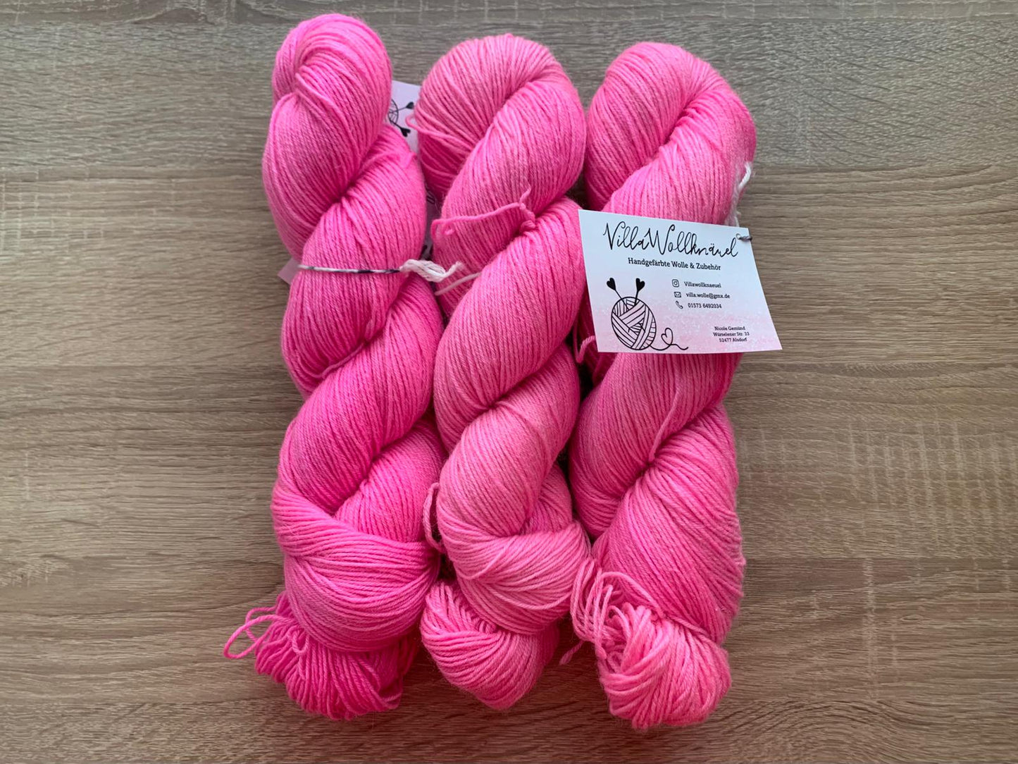 plastikfrei Wolle, handgefärbt, pink, Ramie