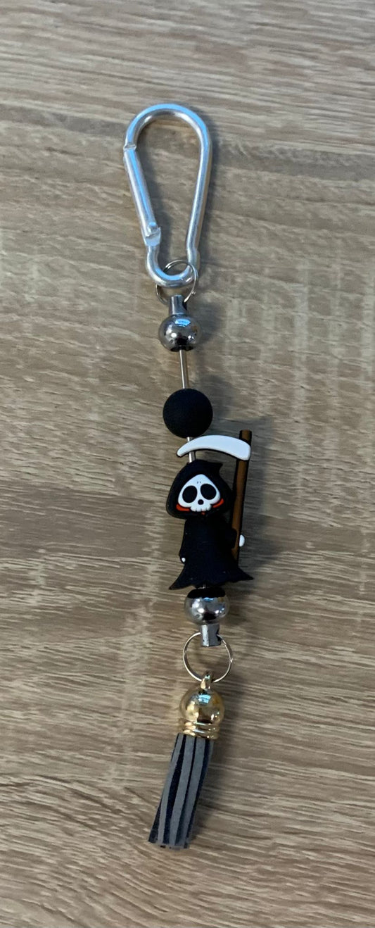 Schlüsselanhänger Maschenstopper, Sensemann, Handarbeit