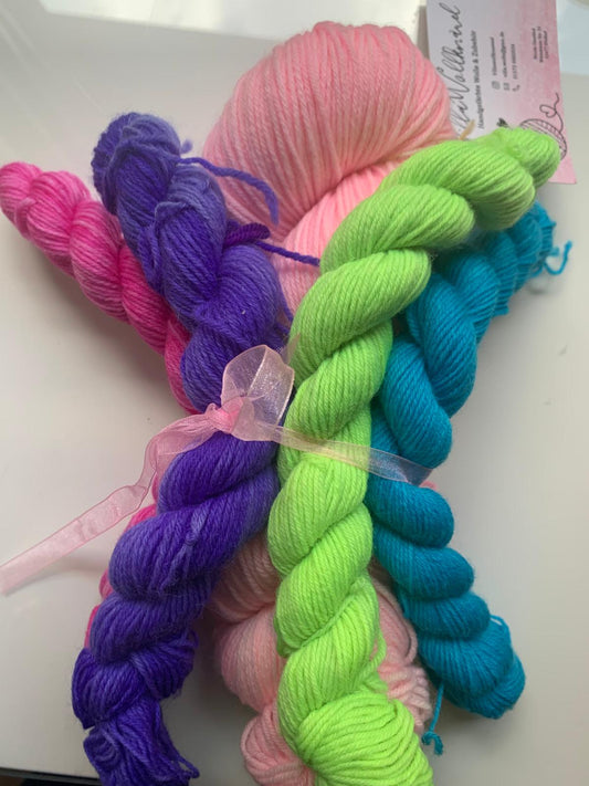 XXL Socken-Set, rosa, handgefärbte Wolle, stricken