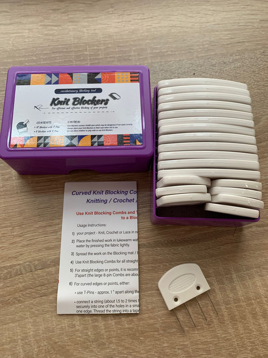 Spannkämme, Knit-Blockers, Zubehör, Spannen der Handarbeit