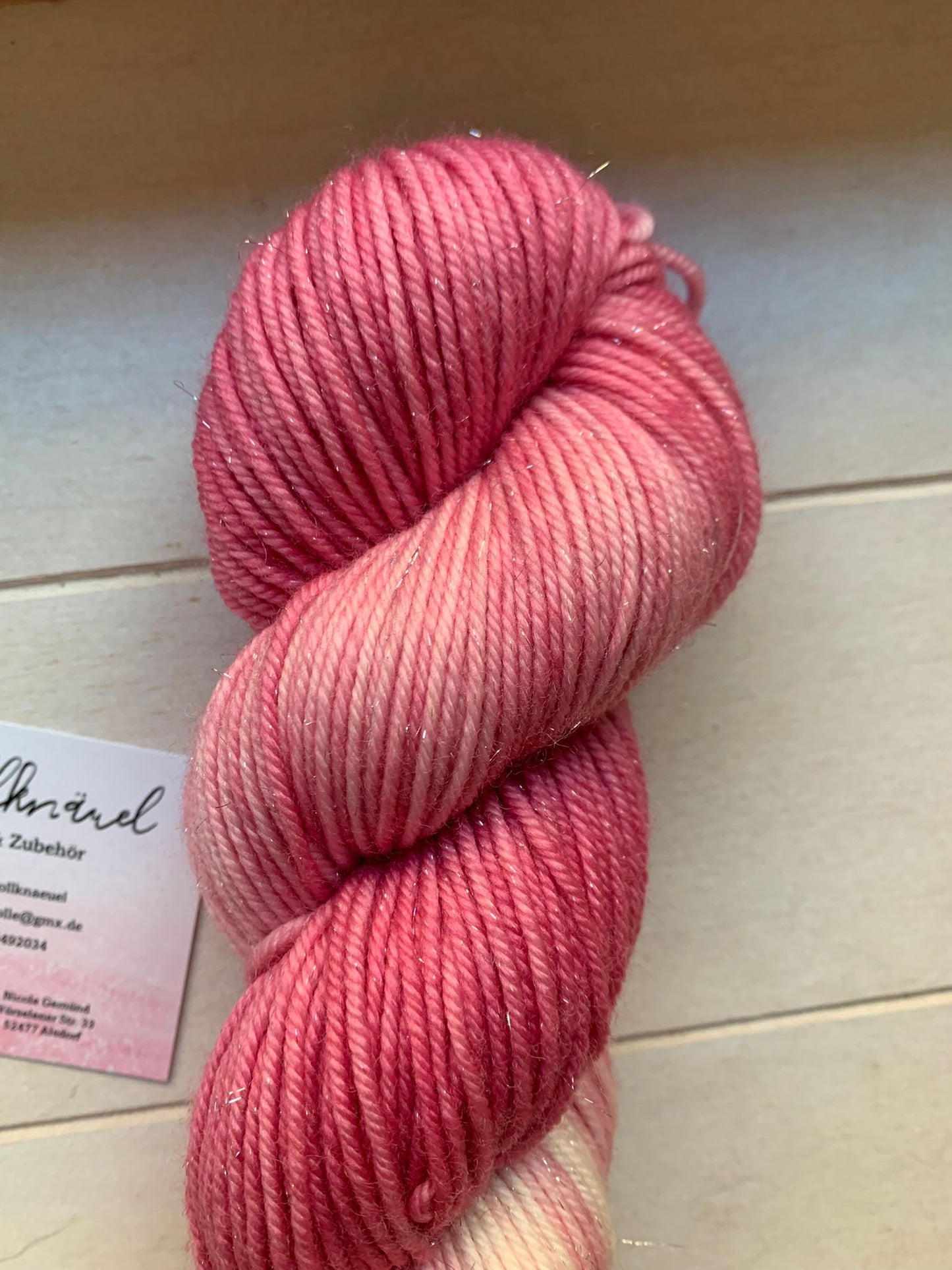 Silver Sparkle Merinowolle, handgefärbt, DK