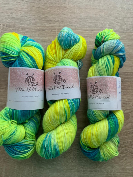 Merino extrafin, Sockenwolle handgefärbt, Schurwolle