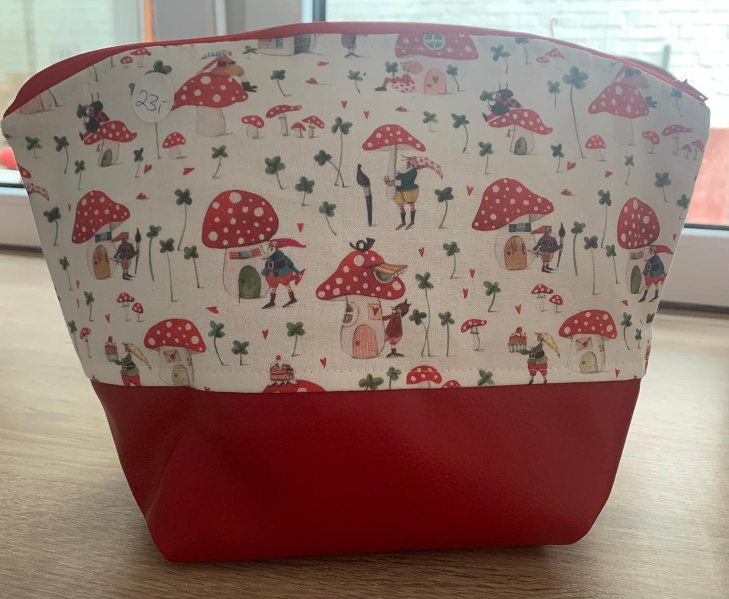 Projekttasche, Acufactum, Handarbeit, Taschenset, Pilze, Kunstleder