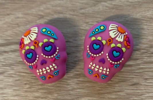 Totenkopf pink, Halloween, Maschenstopper
