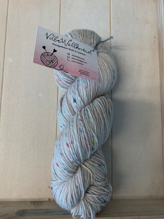 Tweed Wolle, natur, grau, 6 Fach