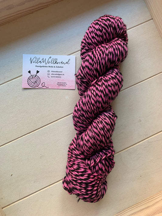 Zebra-Wolle, handgefärbt, Merino, Sockenwolle